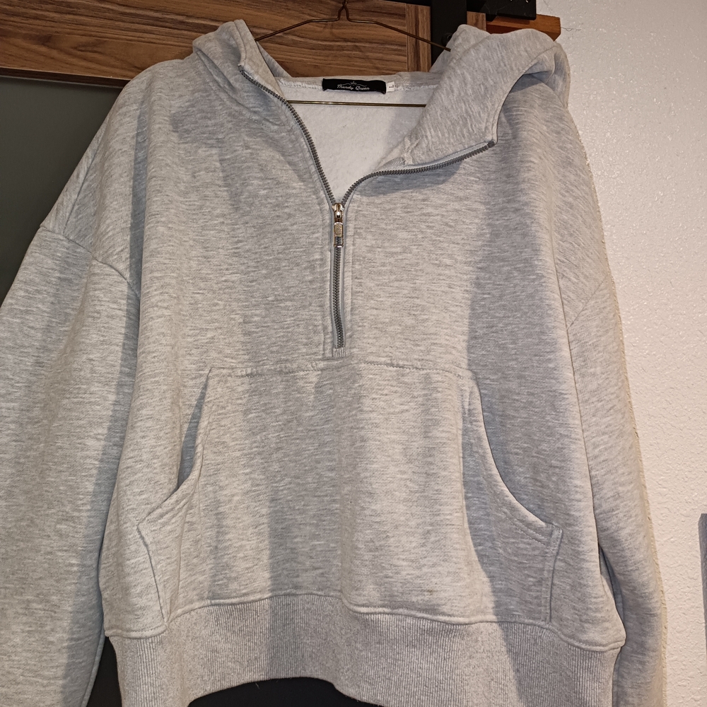 Gray Half-Zip Hoodie